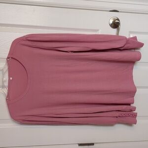 Soft Pink Long Sleeve Top - 2X